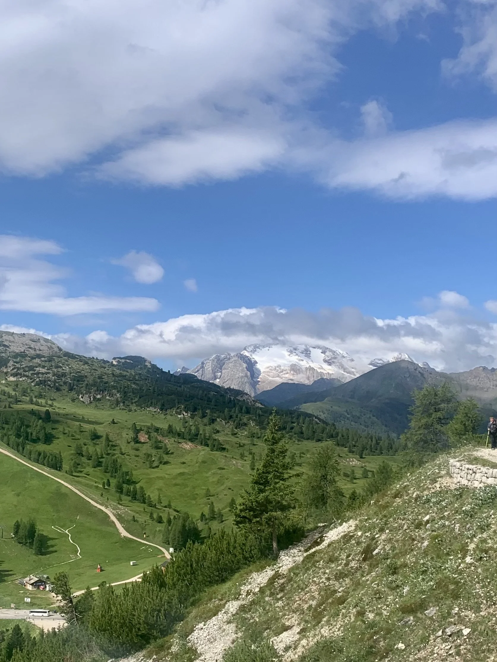 Views of Marmolada are great from Falzarego.