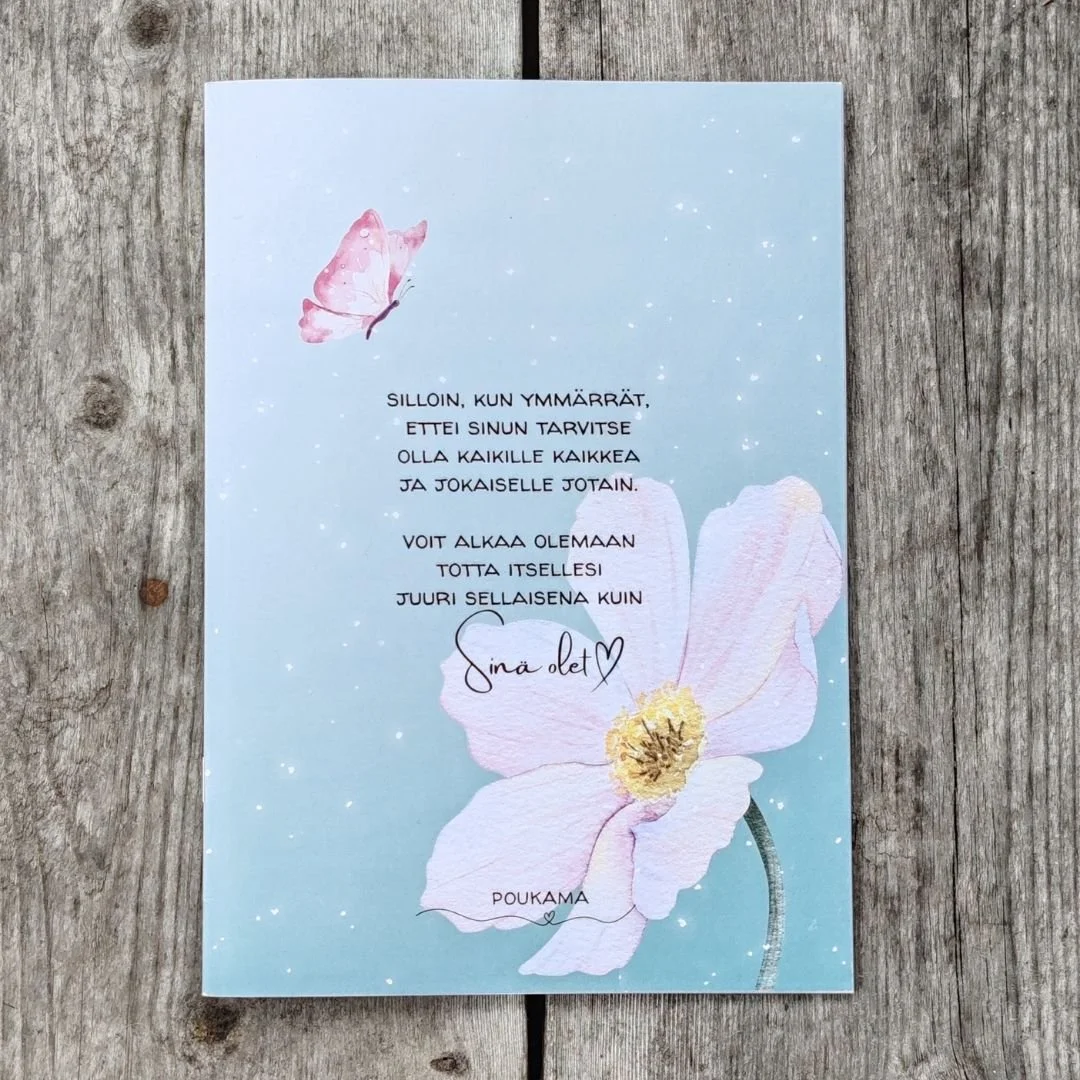 Totta itsellesi - vihko kutsuu sinua pohtimaan elämää, kirjoittamaan esimerkiksi aamun ajatuksia, sinun totuuttasi.