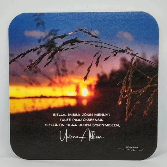 Uuteen alkuun - runokortti 14x14cm