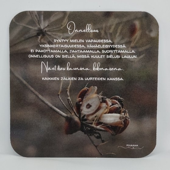 Onnellisuus - runokortti 14x14cm