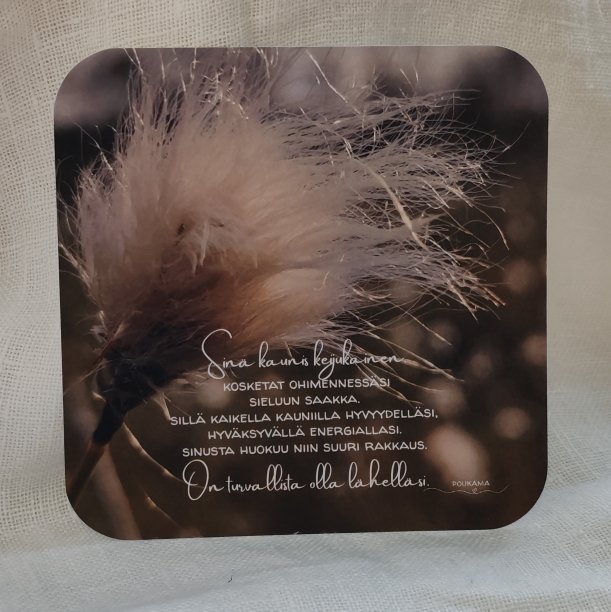 Kaunis keijukainen - runokortti 14x14cm