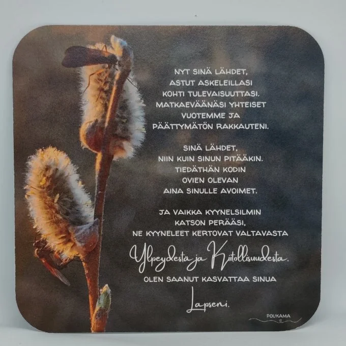 Nyt sinä lähdet - runokortti 14x14cm