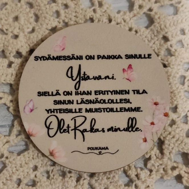 Olet rakas minulle - pyöreä runomagneetti