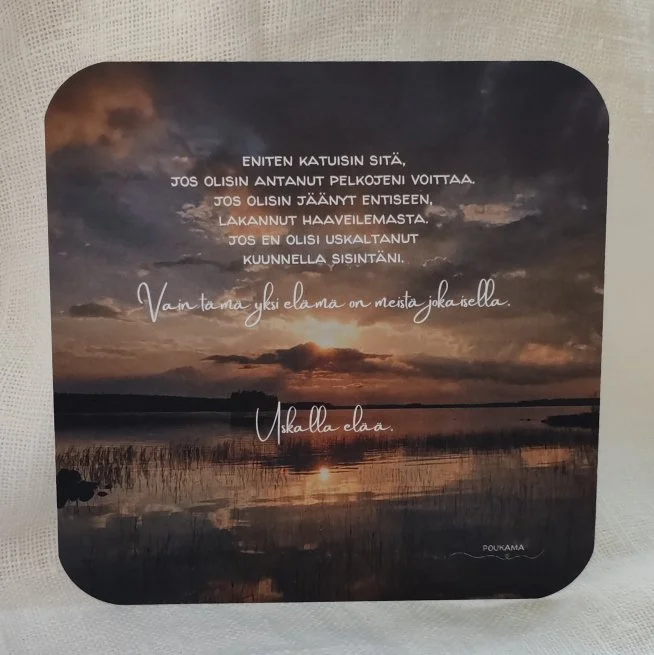 Uskalla elää - runokortti 14x14cm