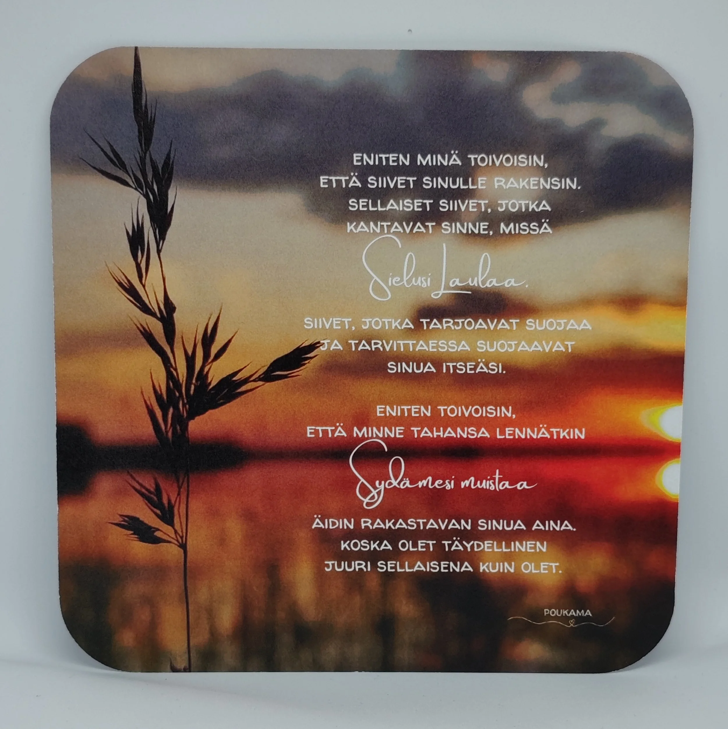 Eniten minä toivoisin - runokortti 14x14cm