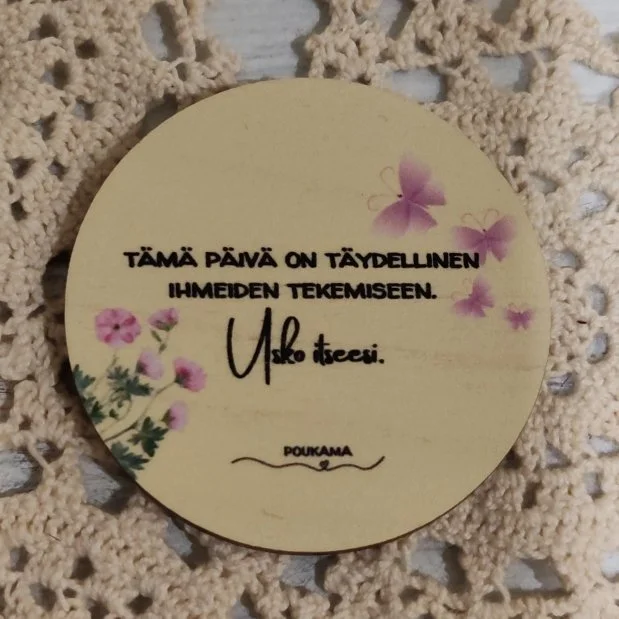 Usko itseesi - pyöreä runomagneetti