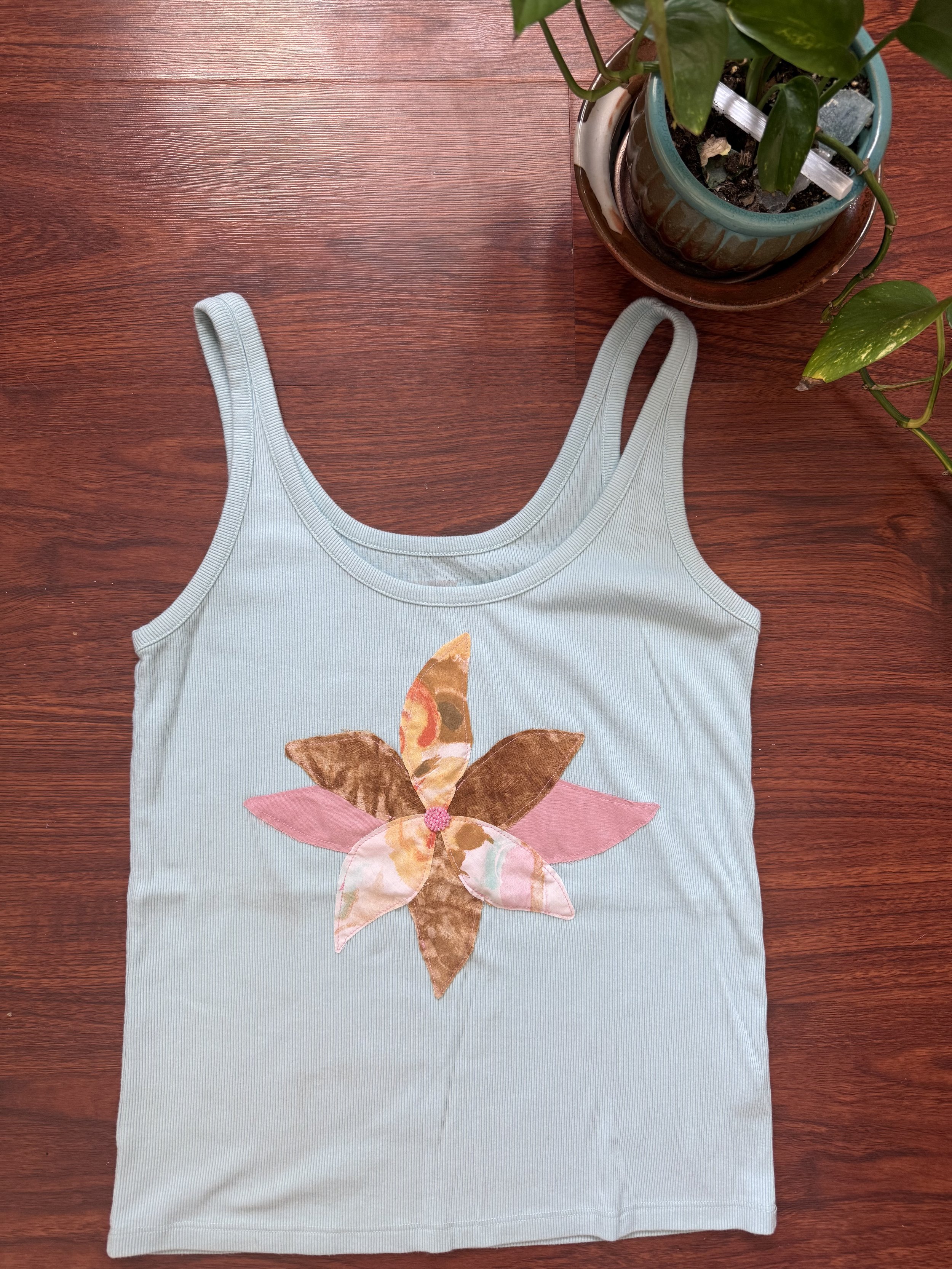flower patchwork tank top
