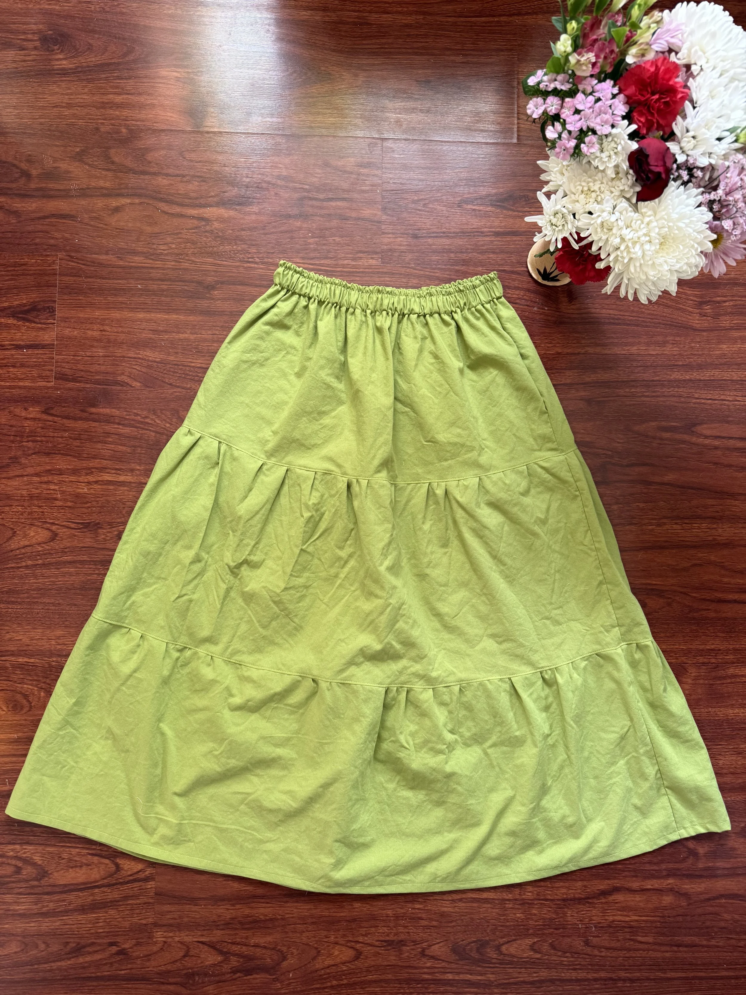 tiered flowy skirt w pockets