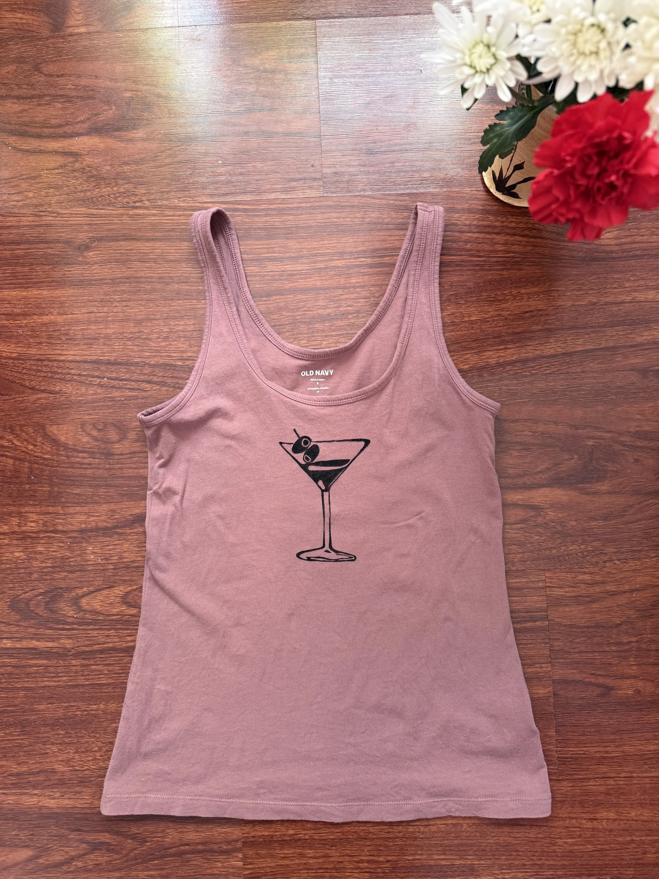 martini printed tank top