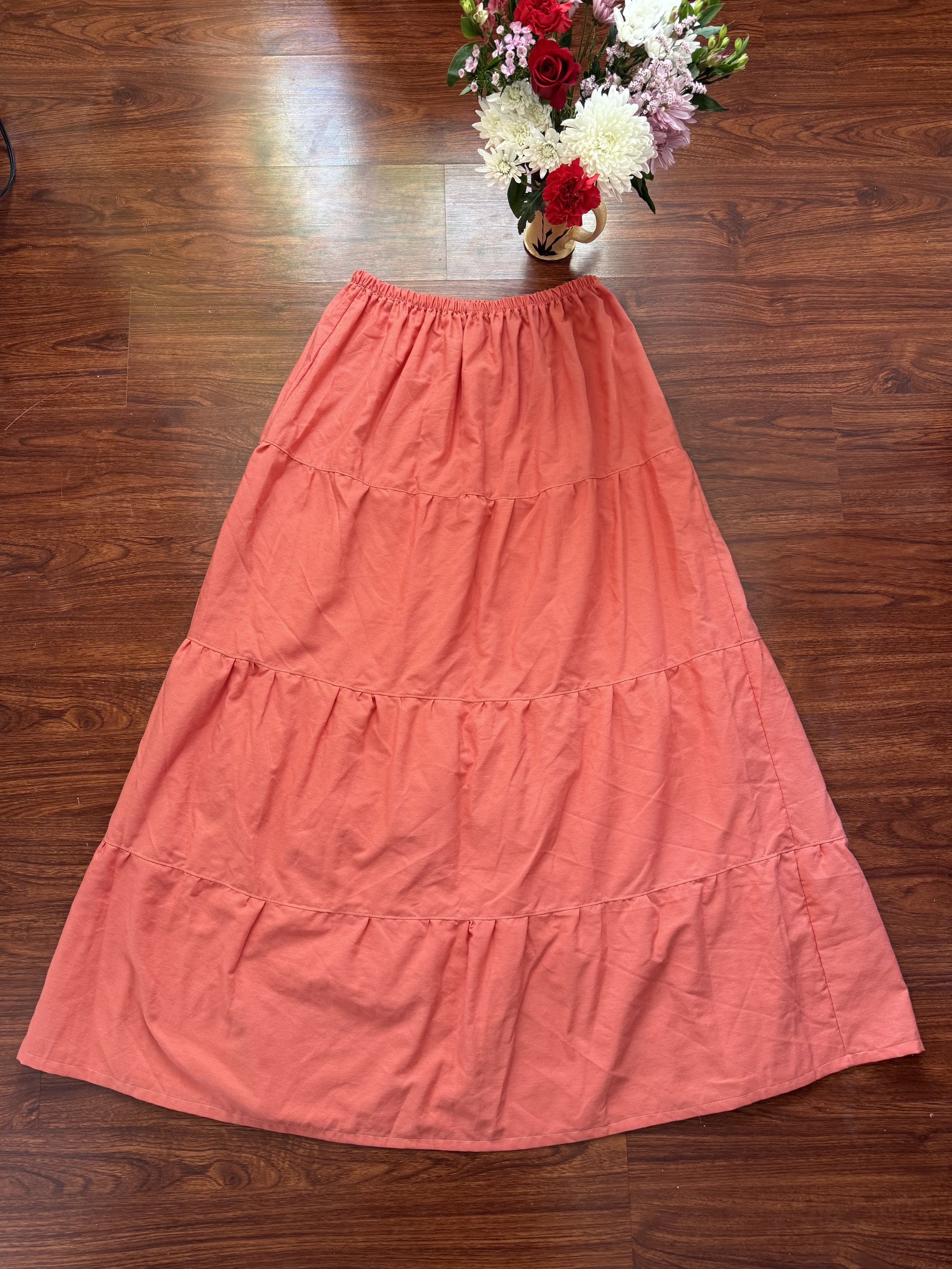 strapless tiered ankle length dress