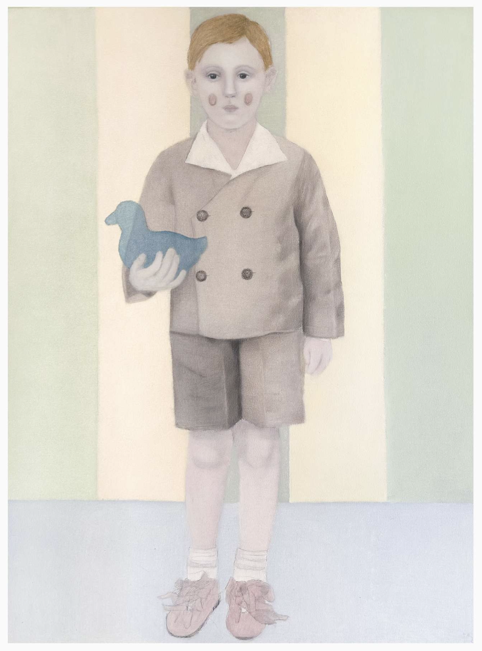 "A boy with blue duck" | oil on canvas | 60 x 80 cm