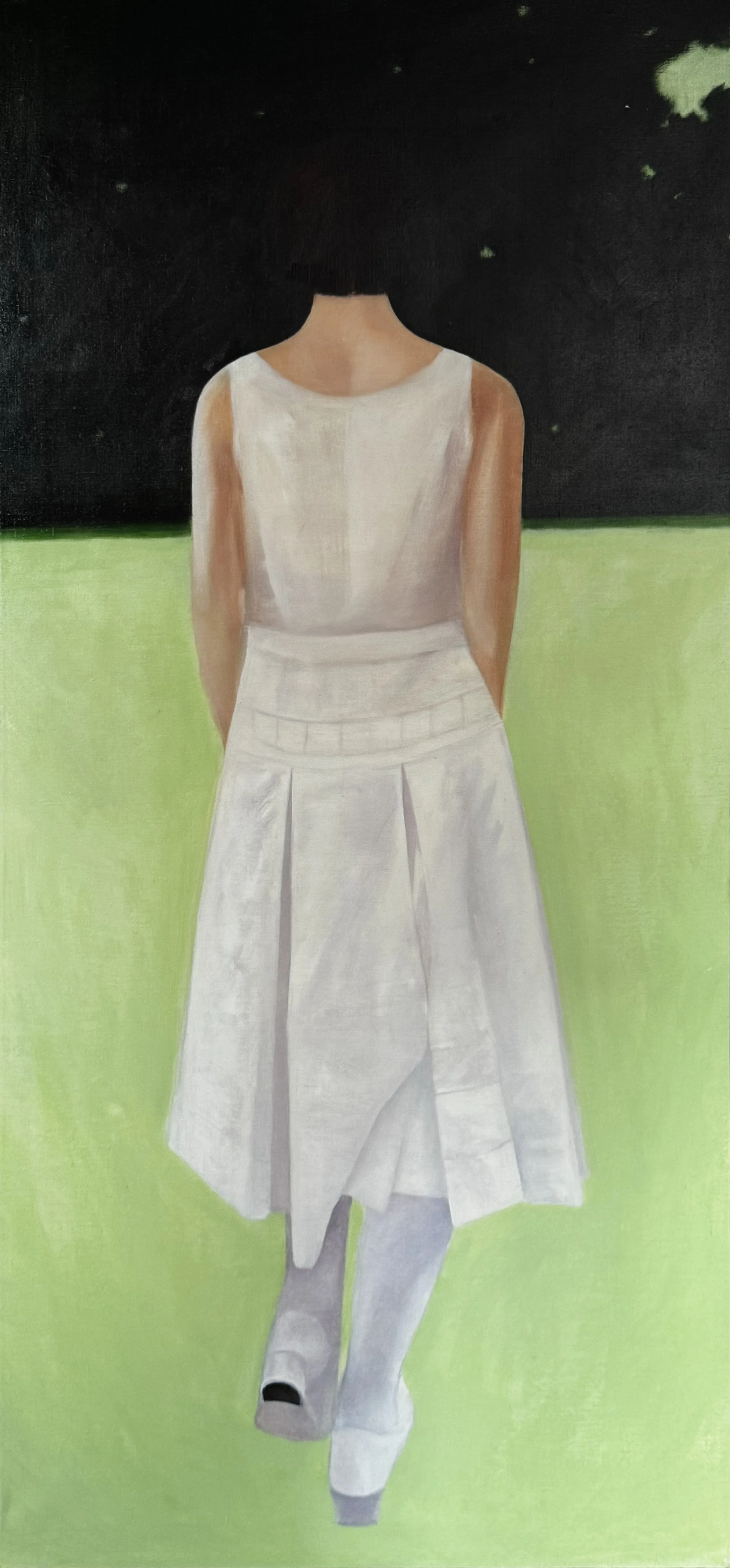 "Night walk in the garden" | oil on canvas | 200 x 89 cm (2025)