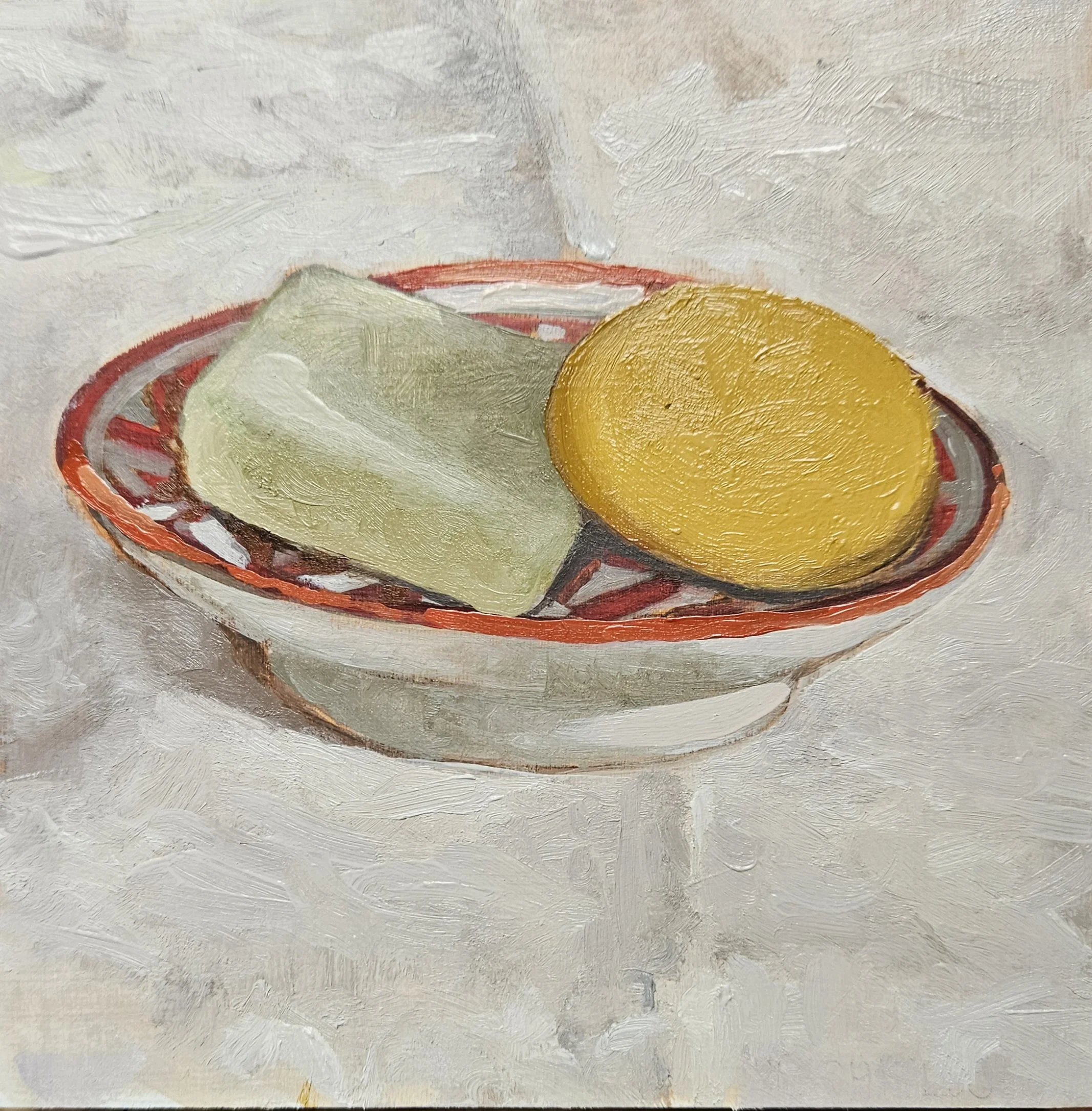 Soap Dish, oil on panel, 6 x 6"