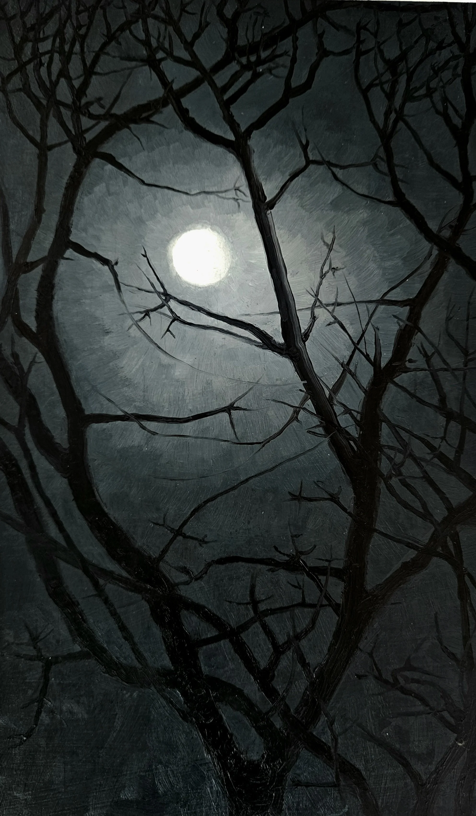 Spring night, oil on panel, 11.5 x 7", 2010