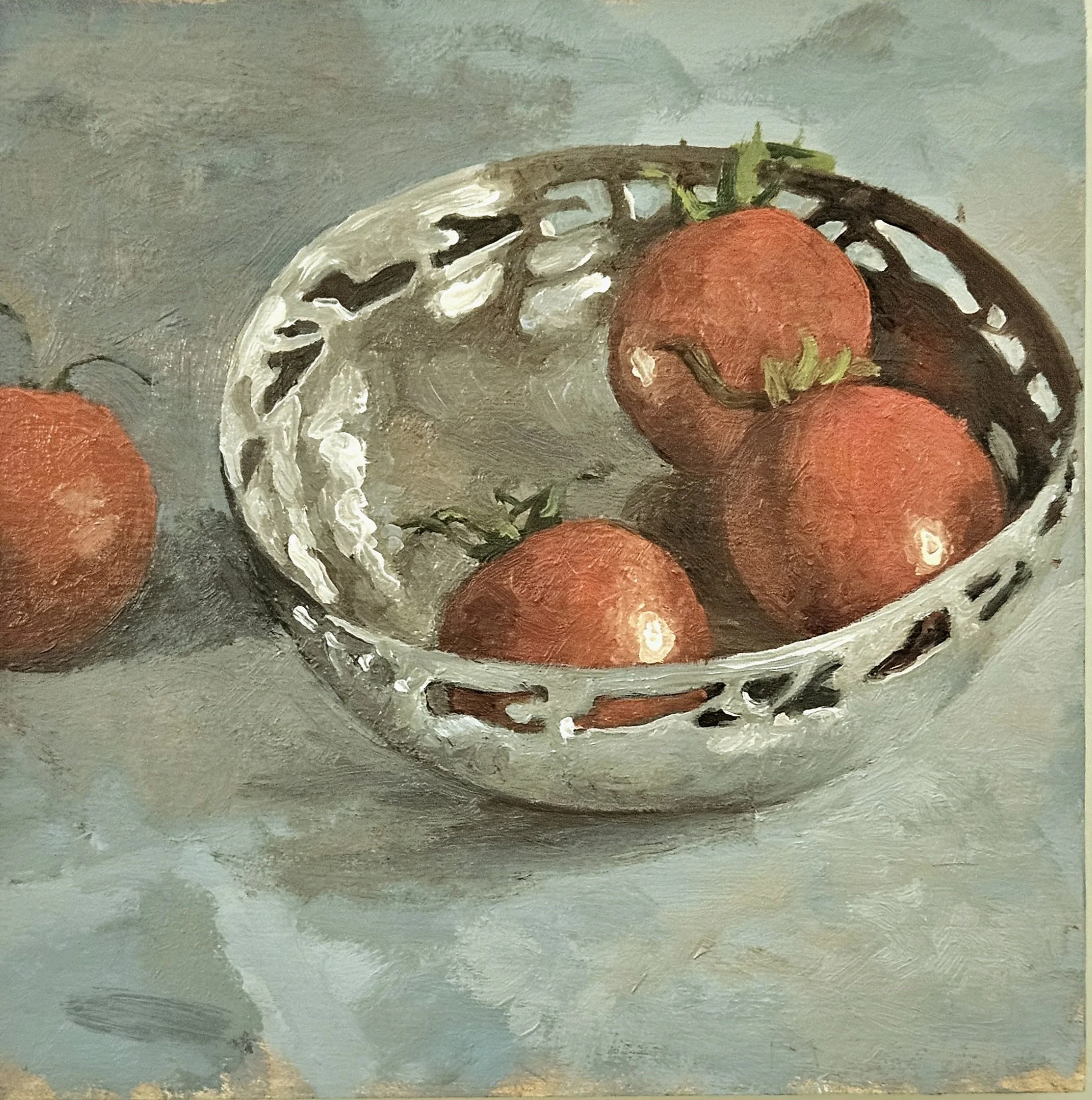 Silver Wedding Bowl, oil on panel, 6 x 6"