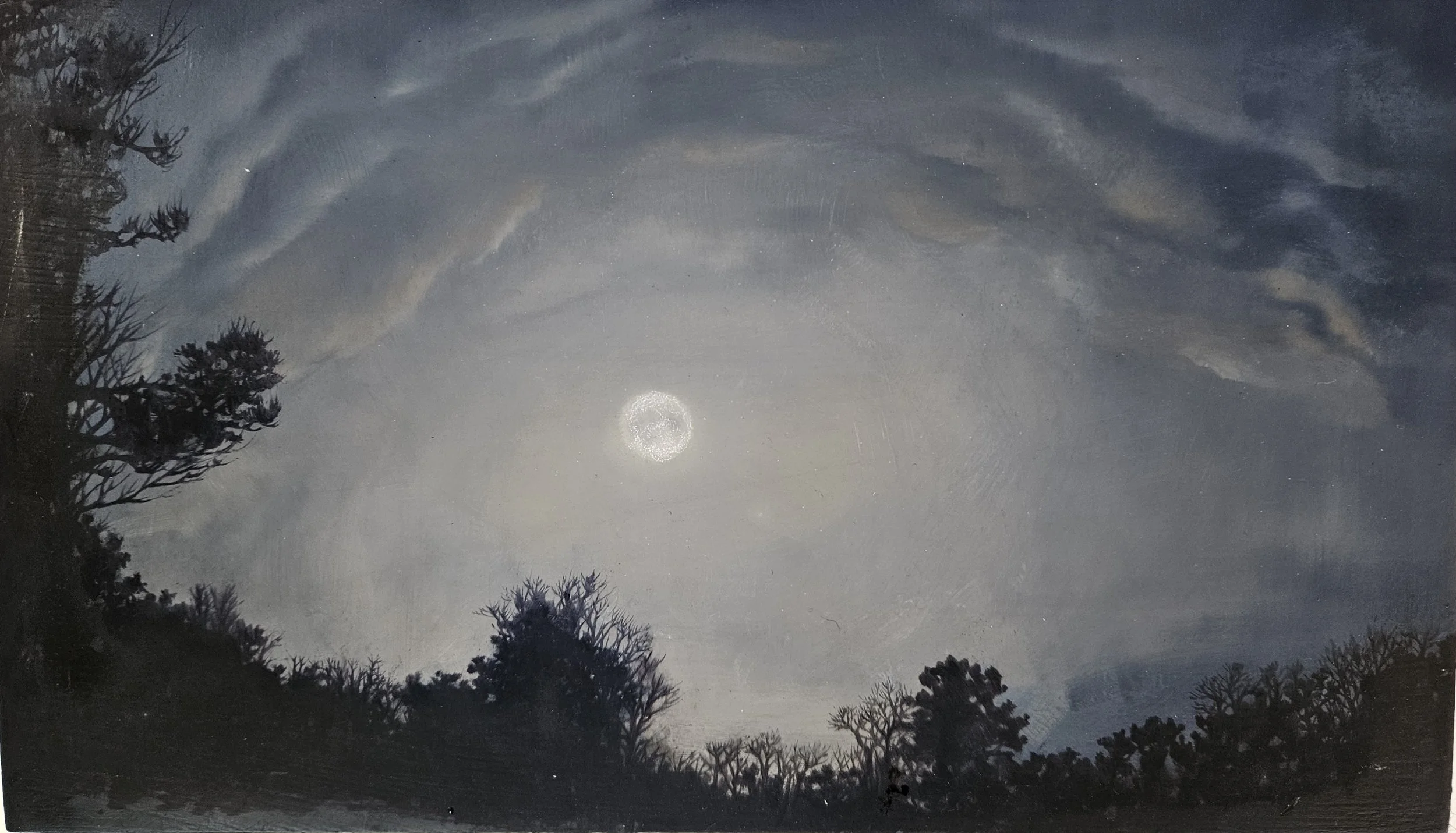 Full Moon, oil on panel, 8 x 13.5", 2009