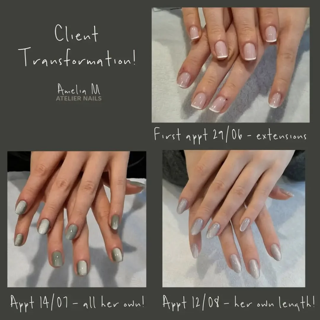 So chuffed for E who has transformed her nails in 2 short months!! Regular maintenance and loving her polished nails has stopped the nibbling too so her skin is looking amazing. Always beautiful inspo too! I couldn't be happier as this girl is an abs