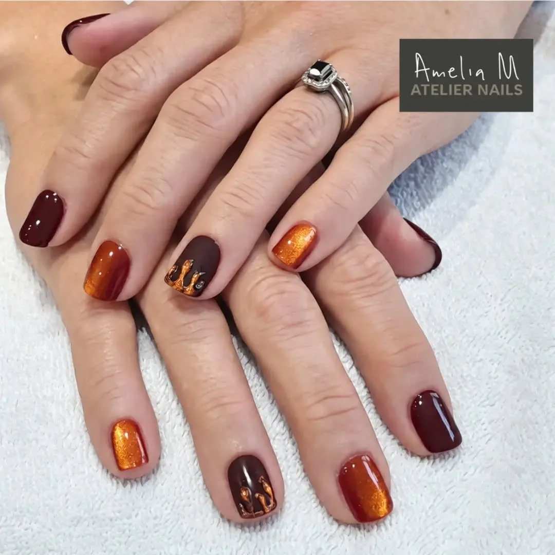 HALLOWEENY - H is a hard worker with her own business and asked for amber with a little something Halloweeny as a treat. We went for drips as a nod to the spooky season 🎃 

ACCEPTING NEW CLIENTS ✨️ Availability, pricelist and booking at Ameliamateli