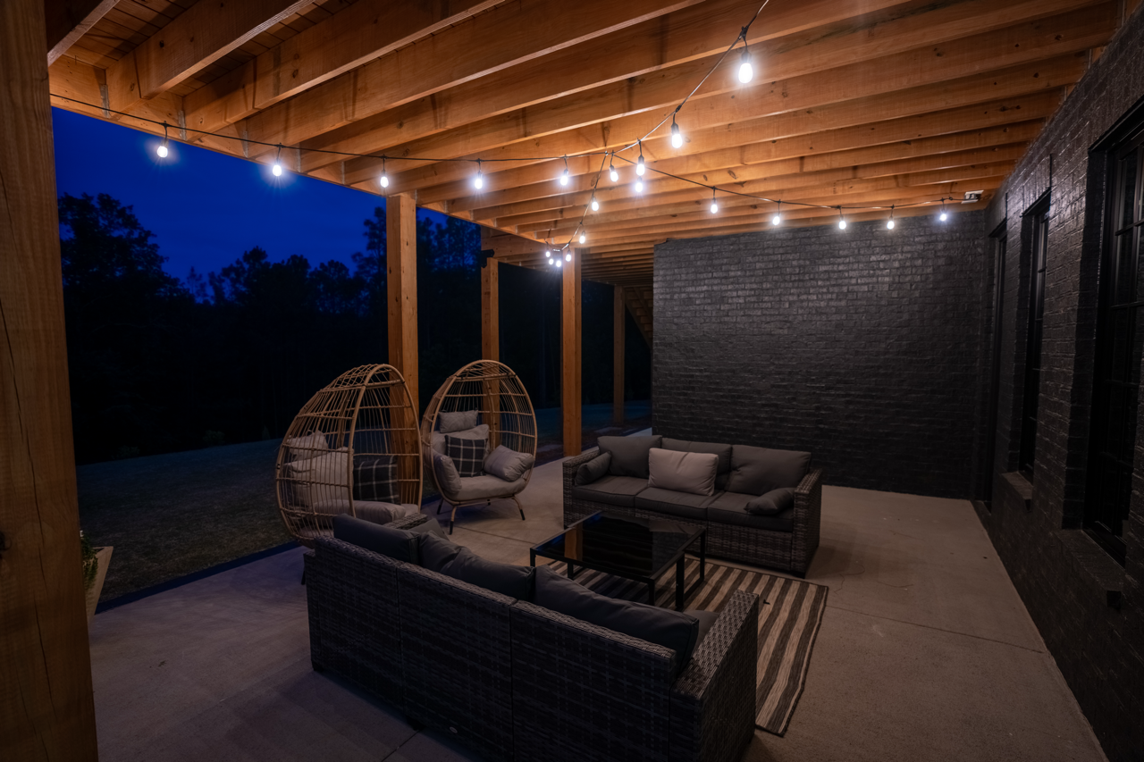 Outdoor lights for patio. Permanent outdoor lights. North Atlanta outdoor lighting company.