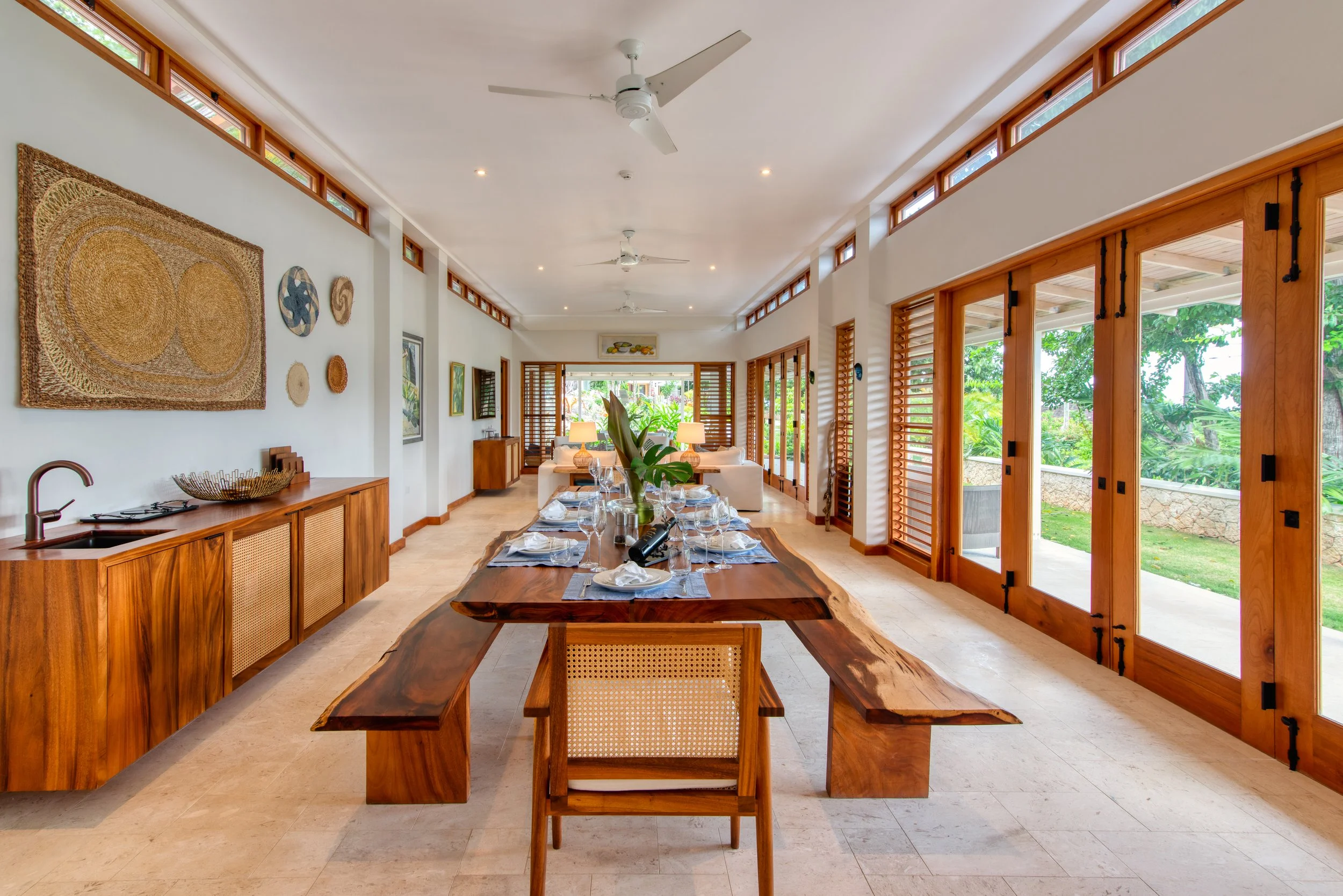 dining room  with Jamaica art