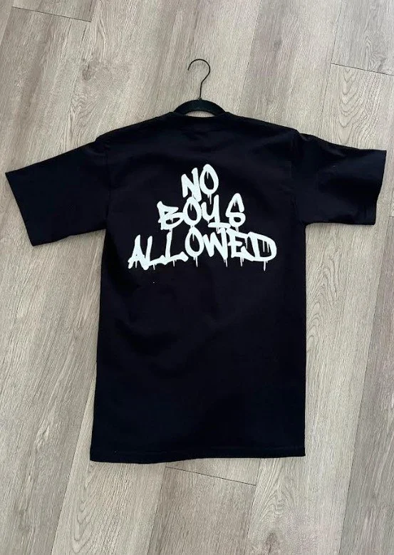 No Boys Allowed Black Tee