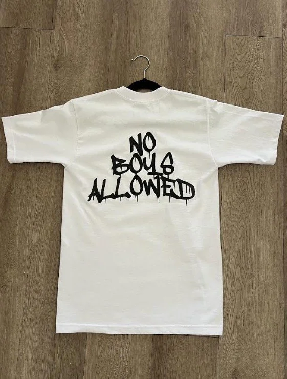 No Boys Allowed White Tee