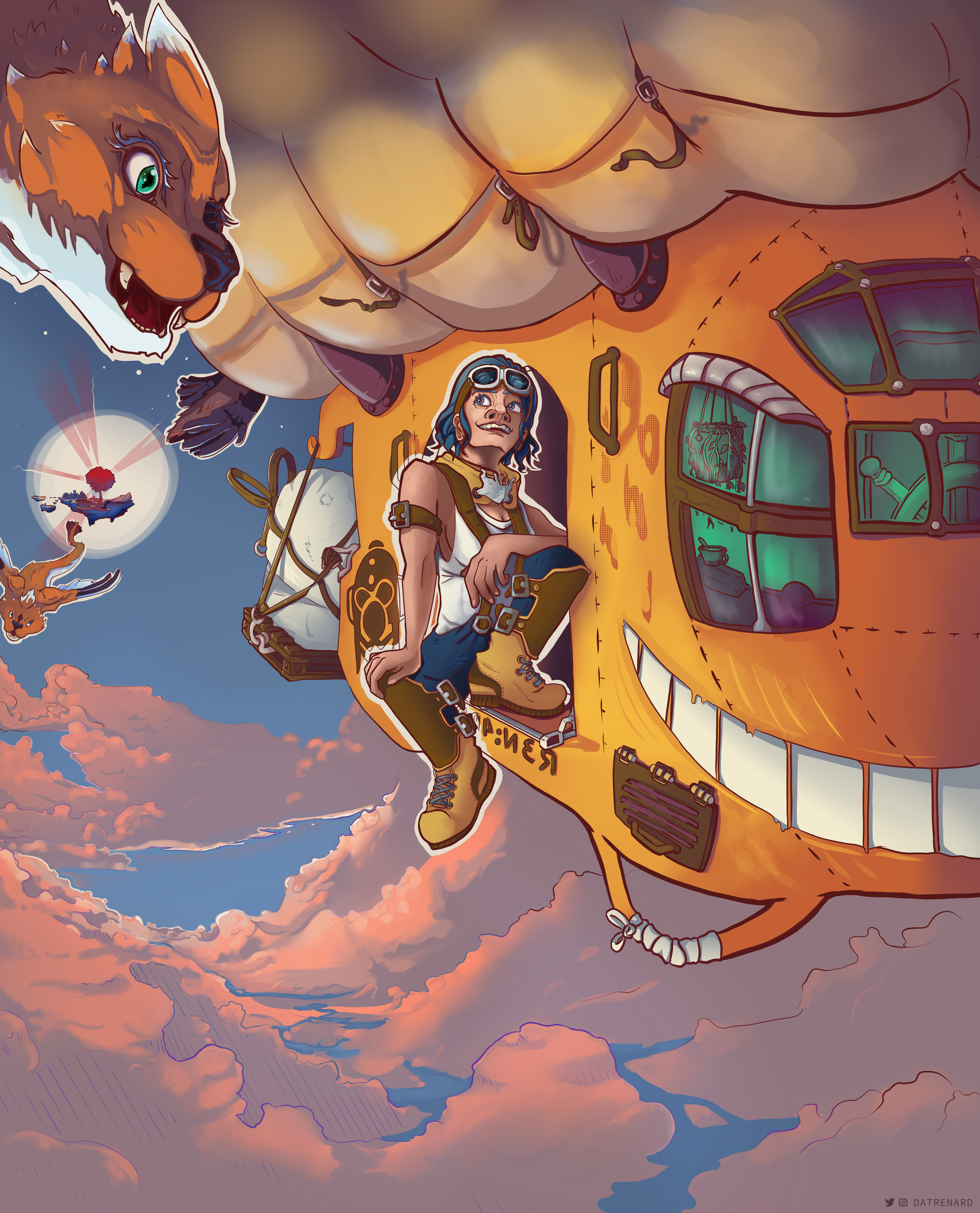 Personnage Original à bord d'un Zeppelin Logistique