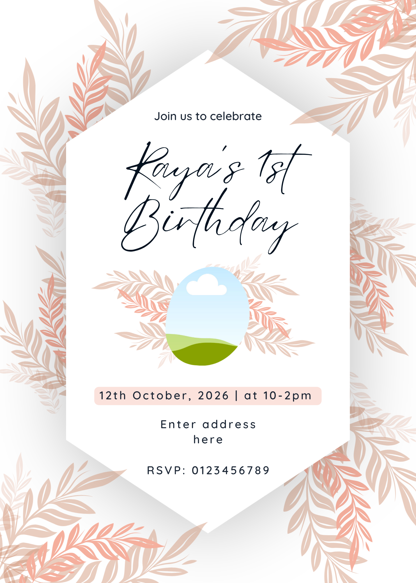 _Pink floral 1st birthday invitation.png