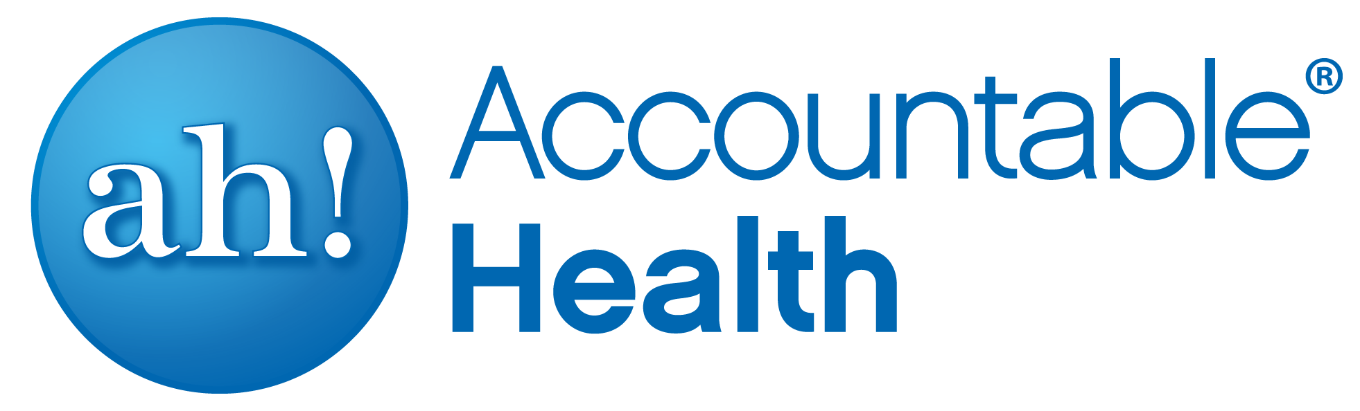 Blue speech bubble with the word 'ah!' in white text inside a larger circle on the left side of the image.