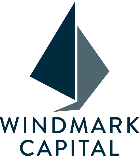 Logo for Windmark Capital, featuring a stylized sailboat icon above the company name in dark blue text.