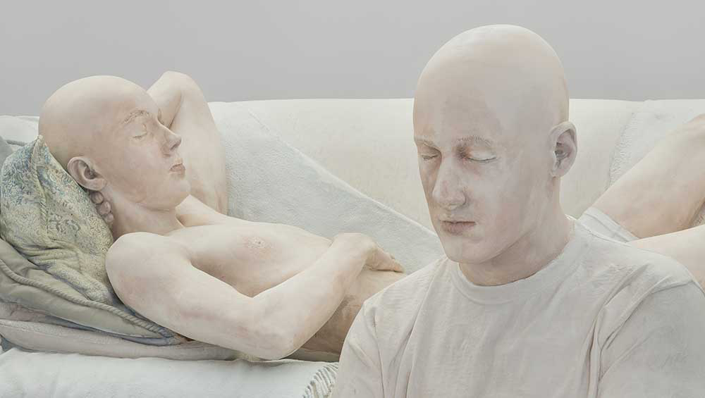  
DAPHNE WRIGHT 
 Sons and Couch  (detail), 2025    Jesmonite and paint  
