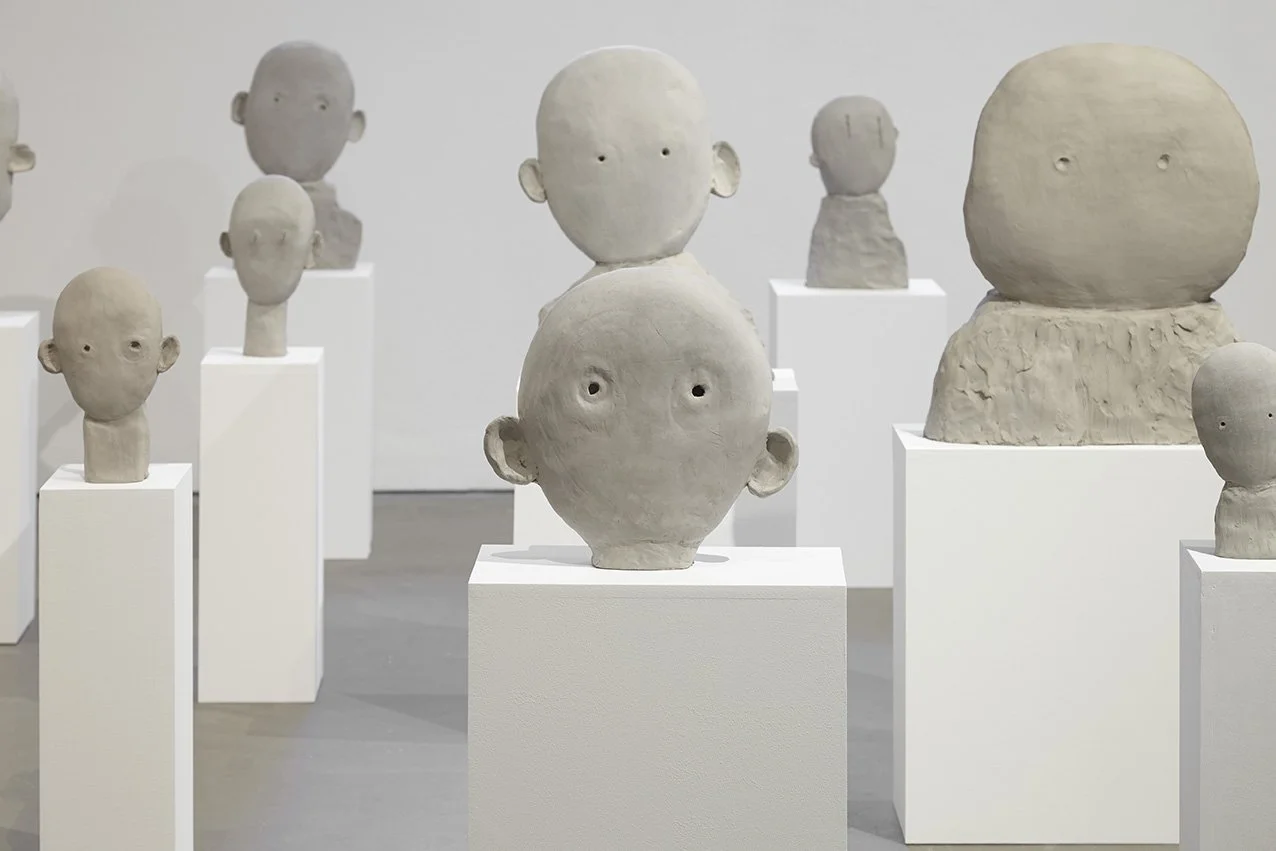  
DAPHNE WRIGHT  Clay Heads, 2014    Unfired clay  