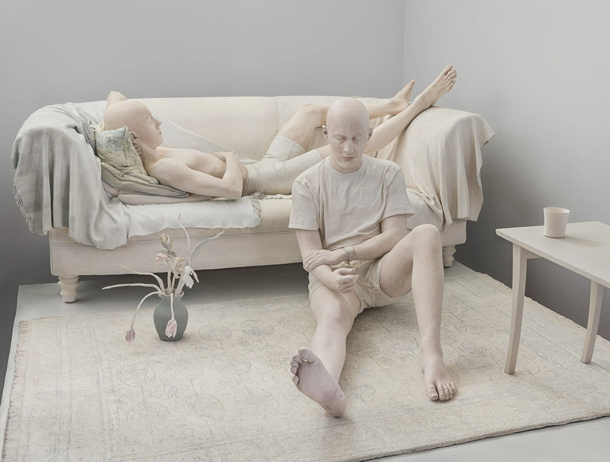  
DAPHNE WRIGHT 
 Sons and Couch, 2025    Jesmonite and paint  

