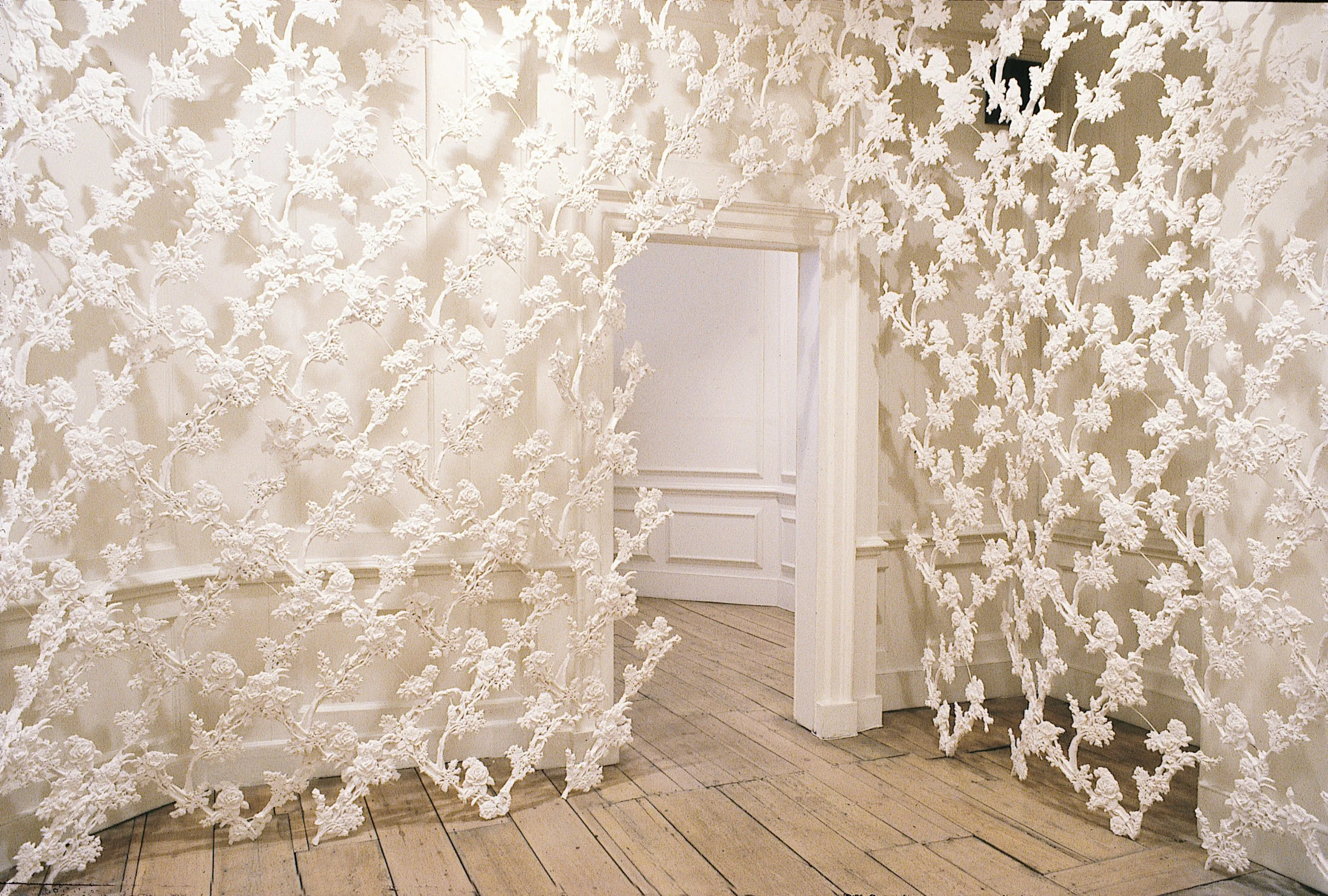 
 
DAPHNE WRIGHT  Domestic Shruberry, 1994    Plaster, sand and audio  
 