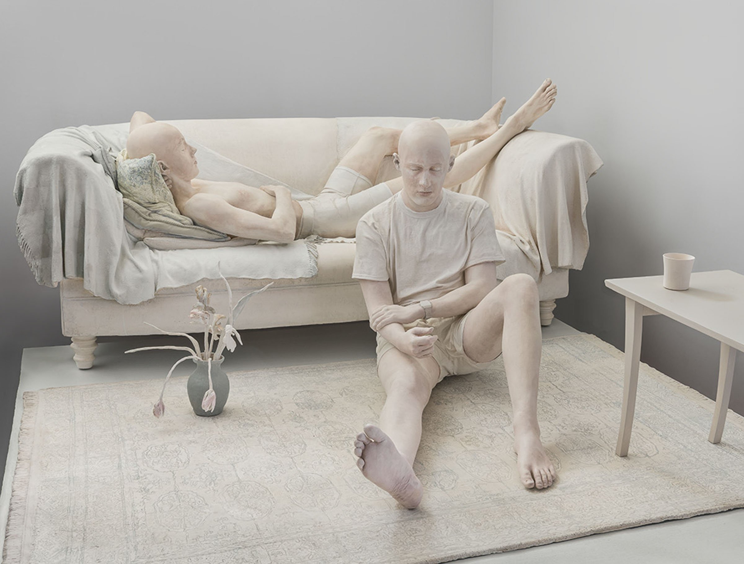  
DAPHNE WRIGHT 
 Sons and Couch, 2025    Jesmonite and paint  
