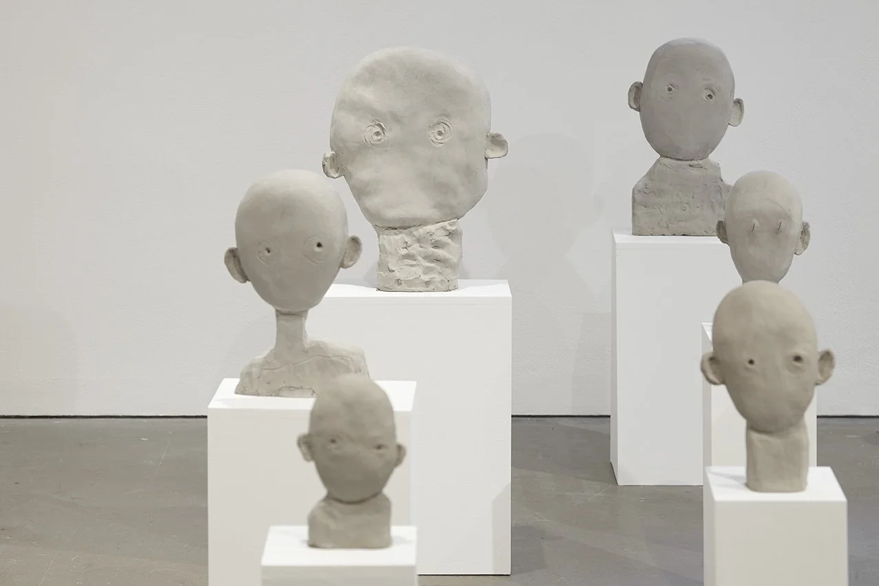  
DAPHNE WRIGHT  Clay Heads, 2014    Unfired clay  
