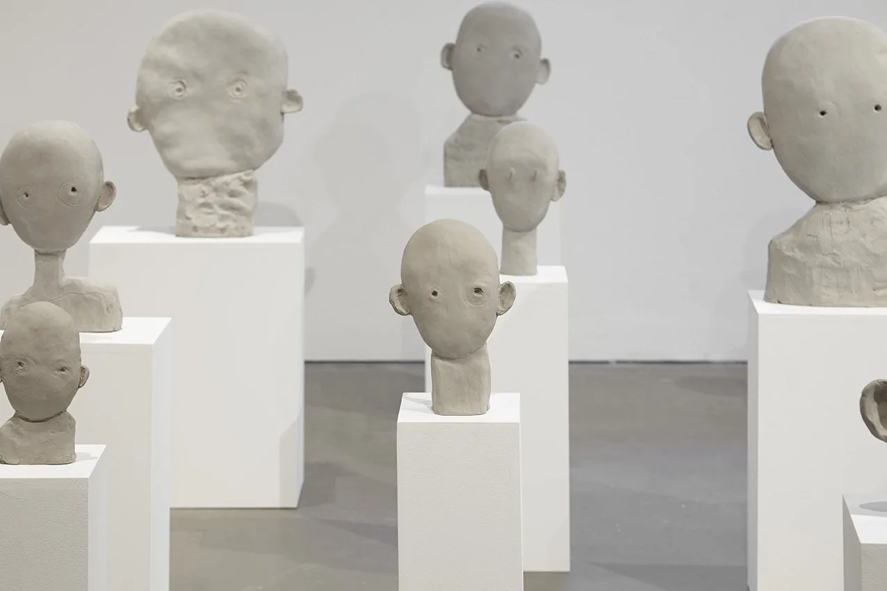  
DAPHNE WRIGHT  Clay Heads, 2014    Unfired clay  