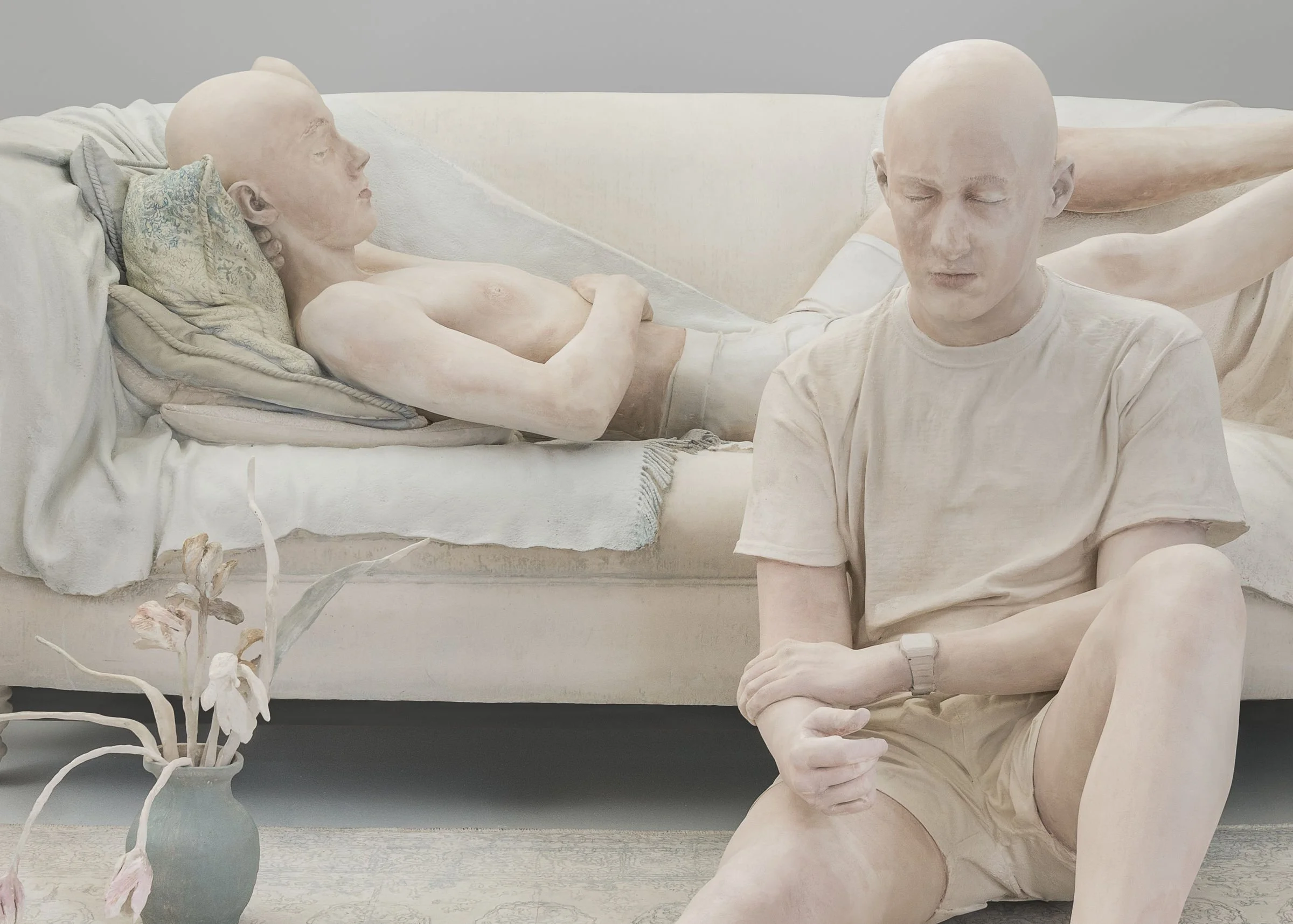  
DAPHNE WRIGHT 
 Sons and Couch (detail), 2025    Jesmonite and paint  
