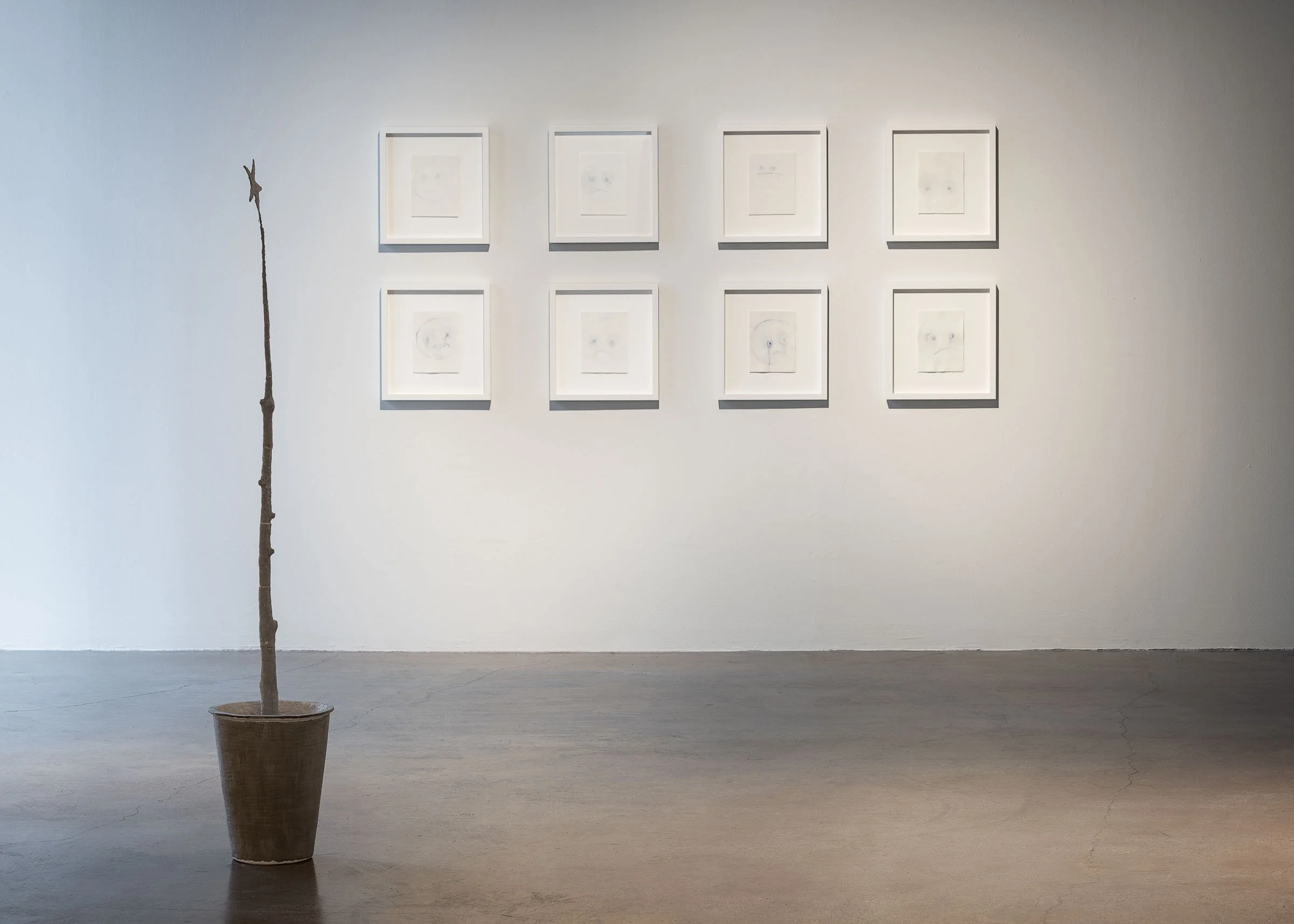  
DAPHNE WRIGHT 
 Christmas Tree, 2019  
 Sad Little Faces, 2019   
 Mixed media  