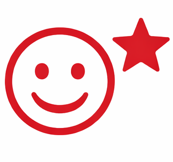 Red smiley face with a star next to it