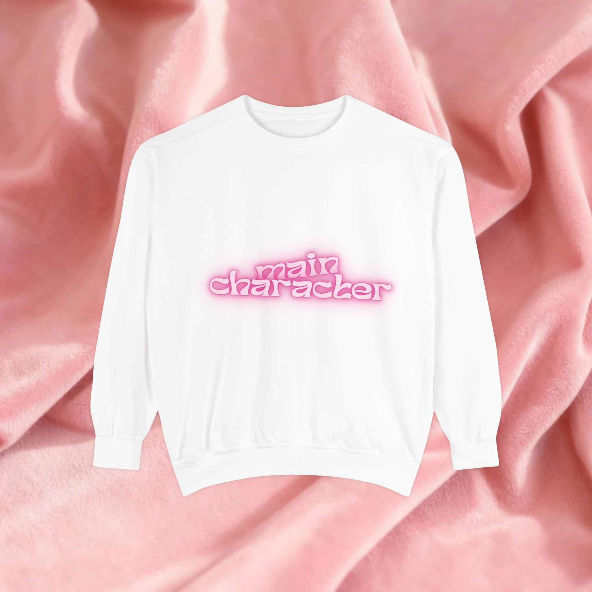 Main Character Sweatshirt Pink Neon 