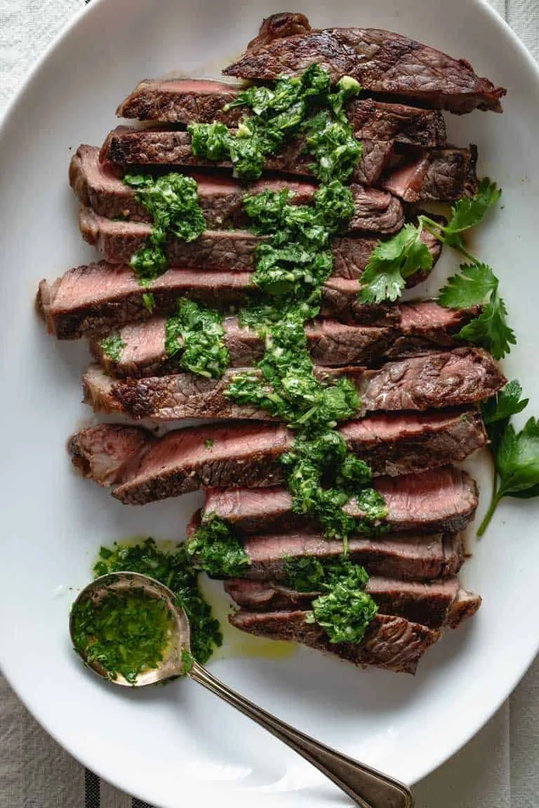 Grilled Sirloin Steak with Chimichurri Sauce