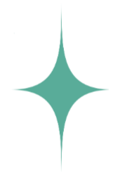A teal, stylized star-shaped spark or burst with a black background.
