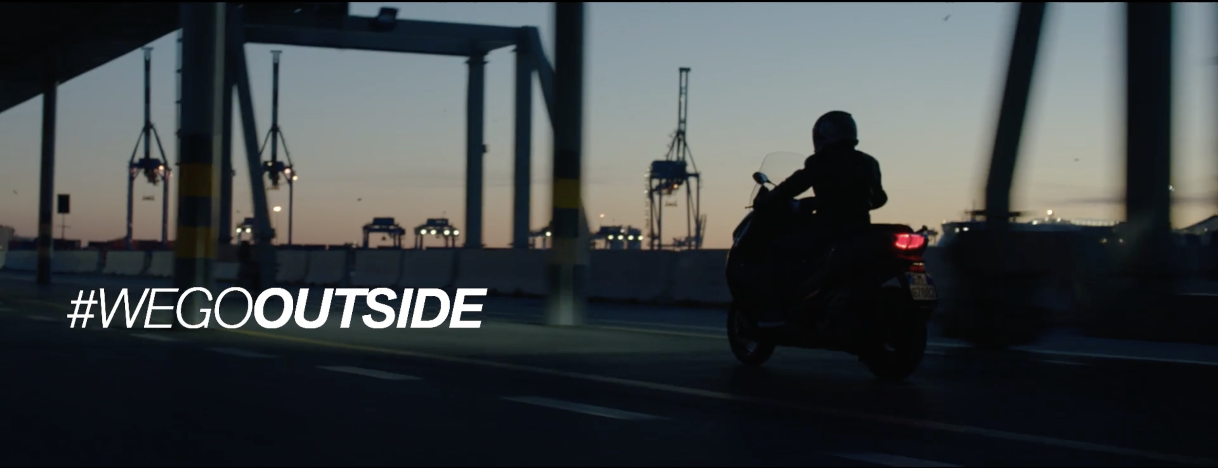 Stylish image of a man riding his motorbike in a BMW Motorrad commercial, filmed on location in Genoa, Italy, with cinematography by Callan Green ACS NZCS