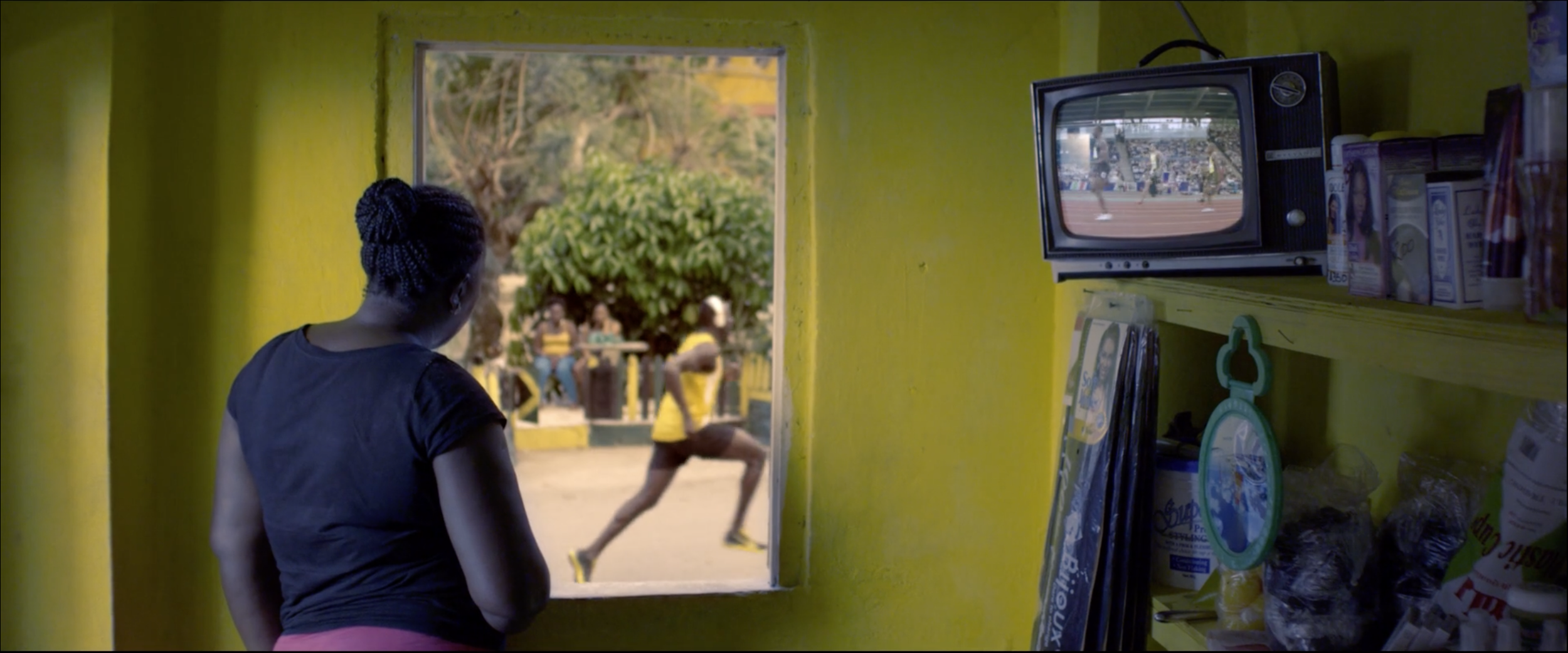 Olympic sprinter Usain Bolt in a television commercial filmed by cinematographer Callan Green ACS NZCS.