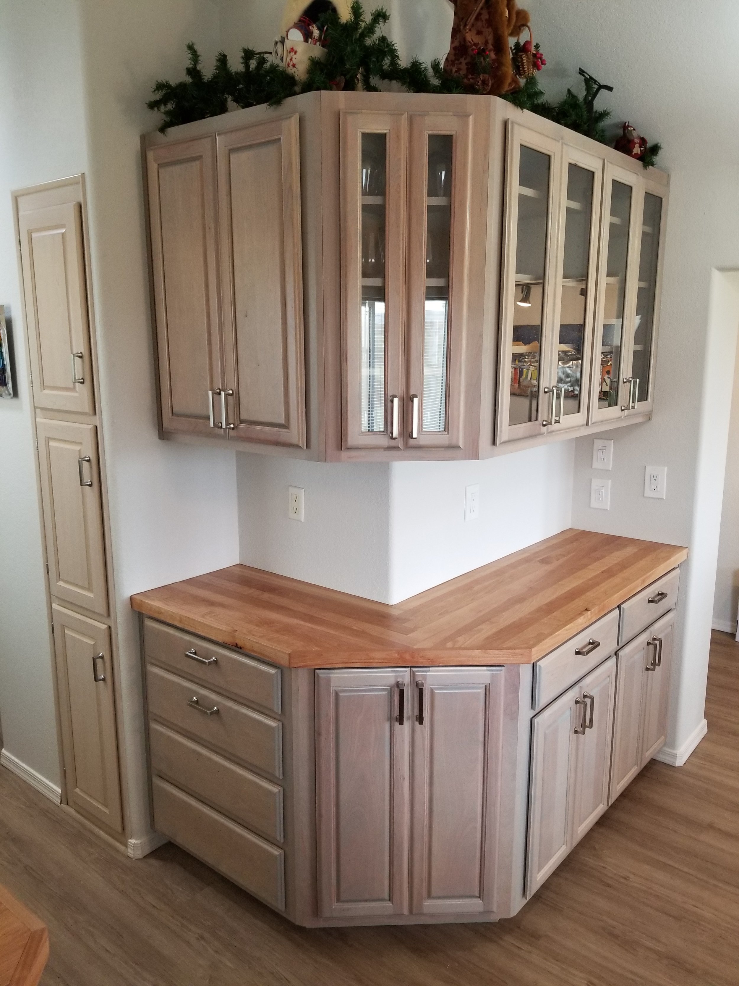 Birch-Stained cabinets w/ natural finished Birch countertop. Sun City, AZ