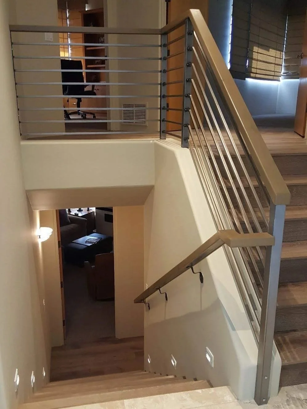 Alder-stained handrails. Desert Mountain, AZ