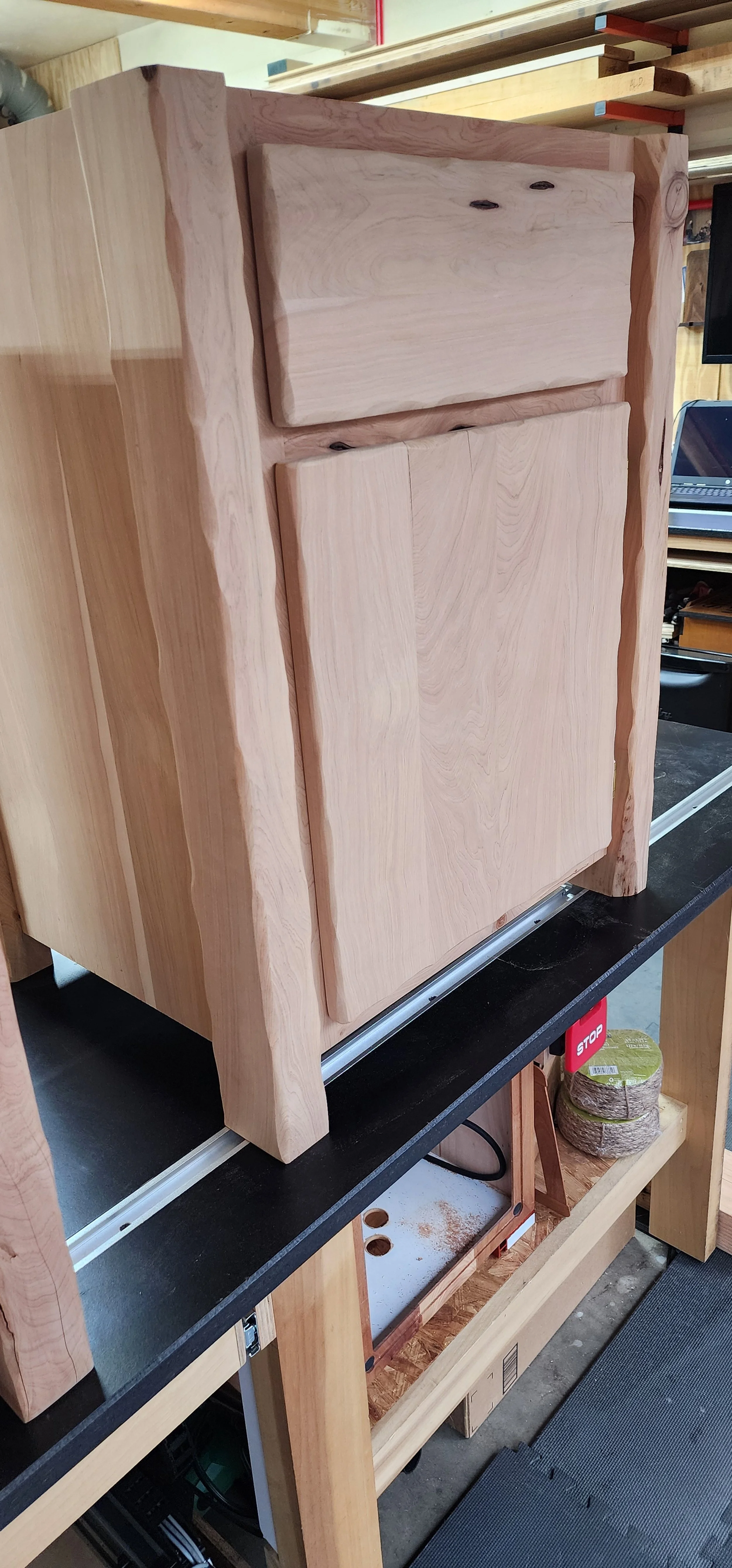 All, Alligator Juniper milled from rough sawn live edge slabs, unfinished. Crafted for Sky's in Pine. Pine, AZ