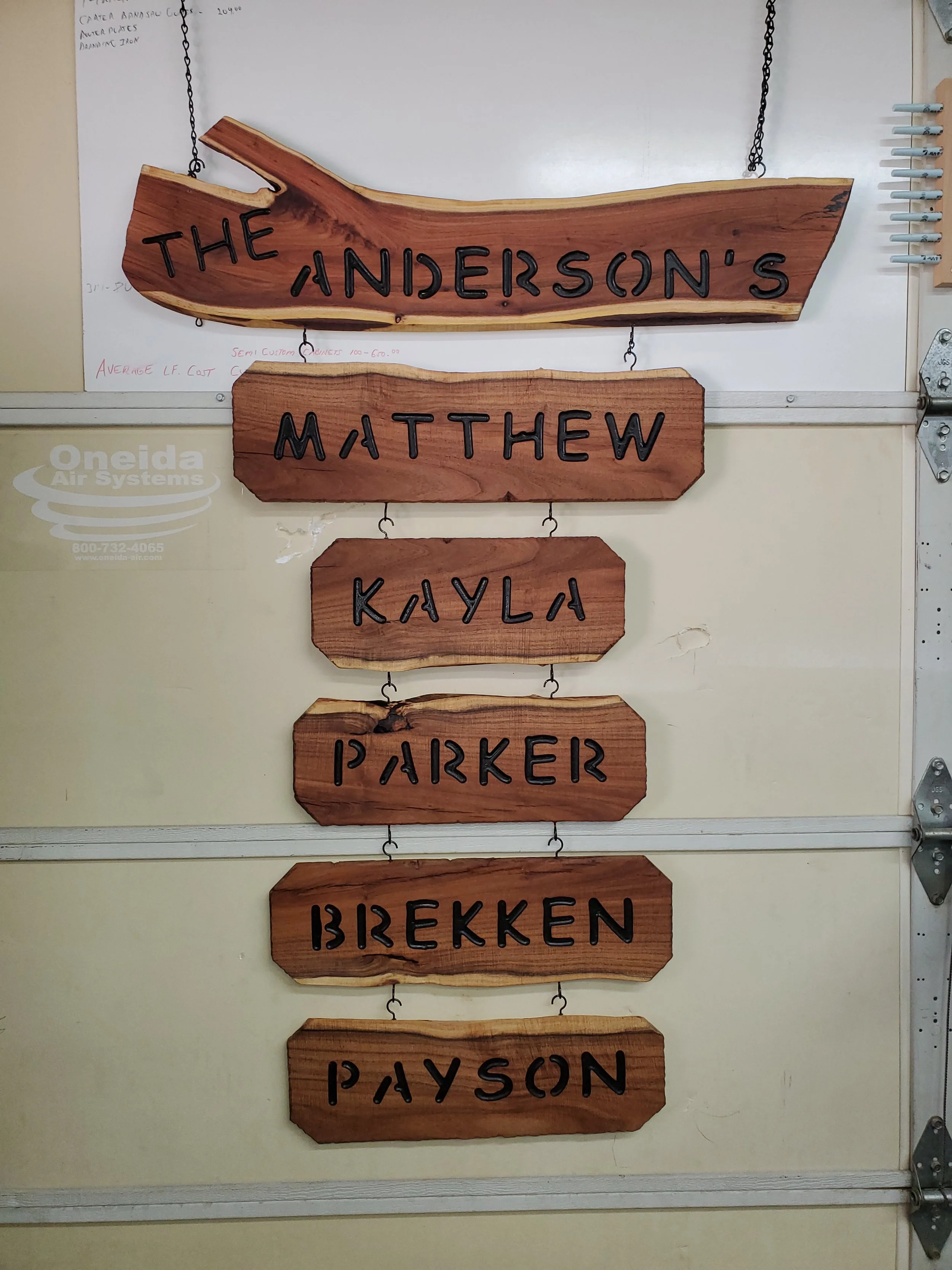 Mesquite, hand routered for Colorado client