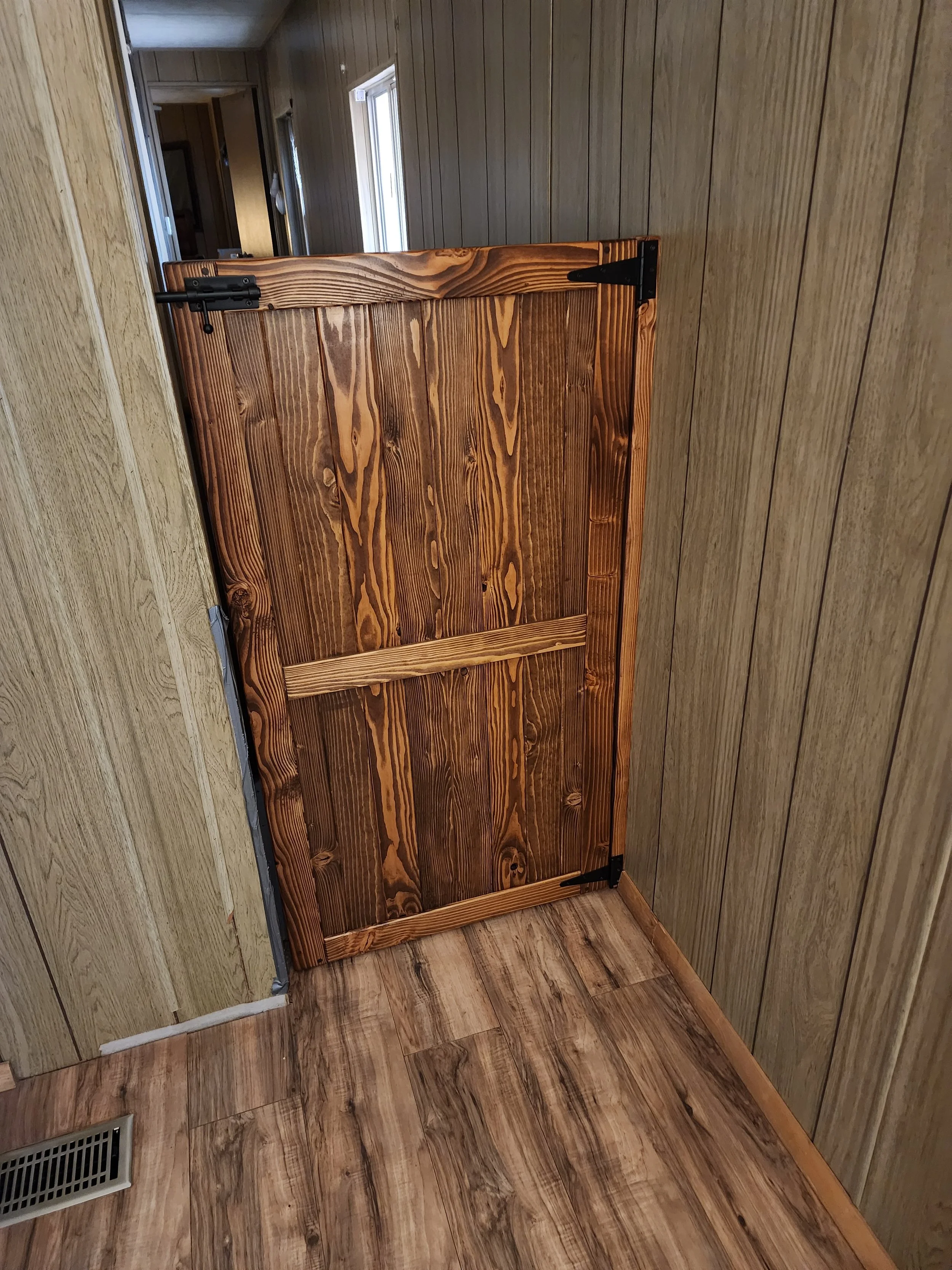 Pine stained gate. Strawberry, AZ